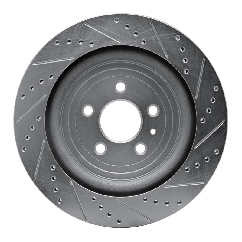Ford Explorer Brake Rotor (1) - Rear Left - R1 Concepts - Drilled & Slotted - Silver - `13-`19